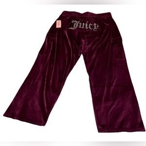 Juicy CUTOURE Burgundy Color Sweatpants  Adult Women Size 1X BRAND NEW